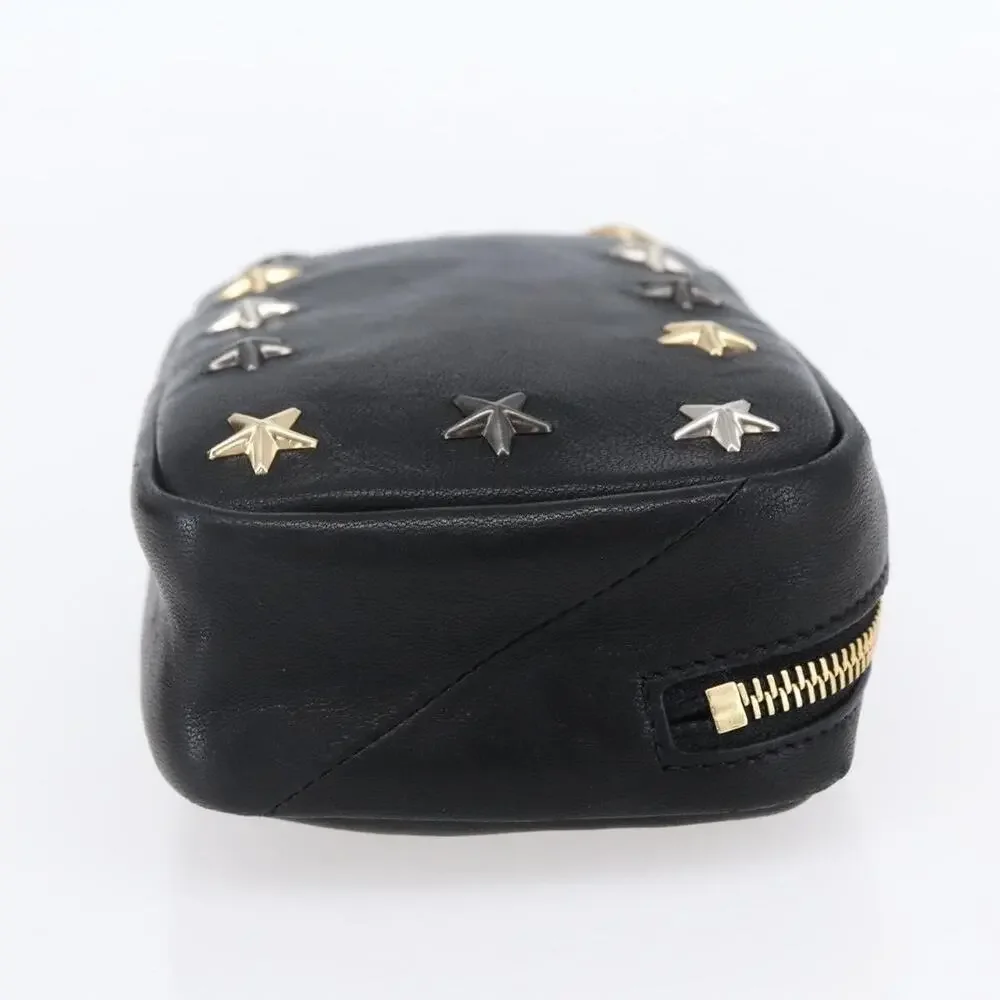 Jimmy Choo Leather Studs Pouch Black